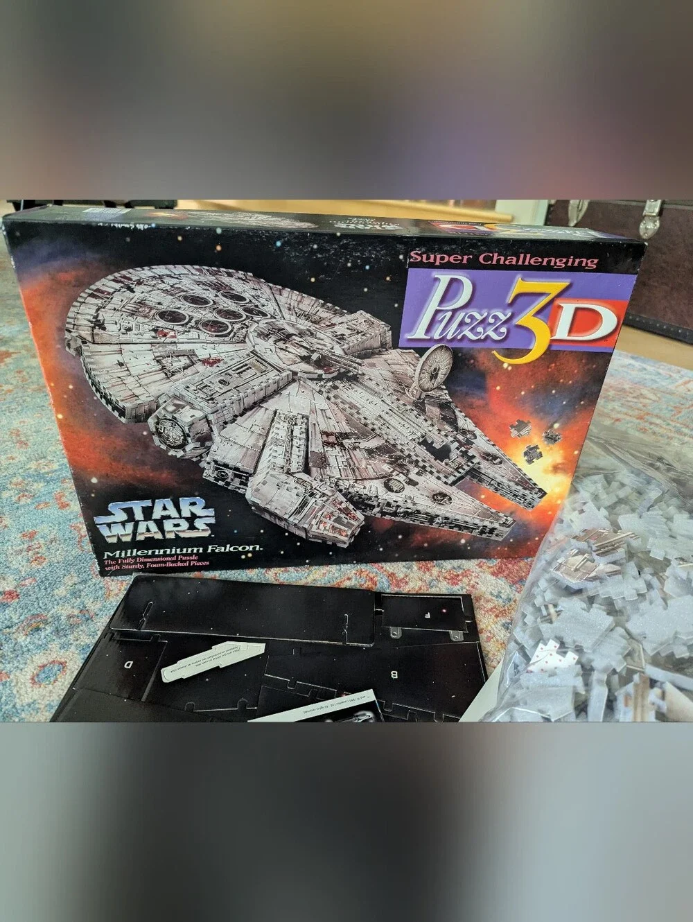 Star Wars Millennium Falcon Puzz 3D Puzzle 1995 Milton Bradley 857 Pcs Unopened